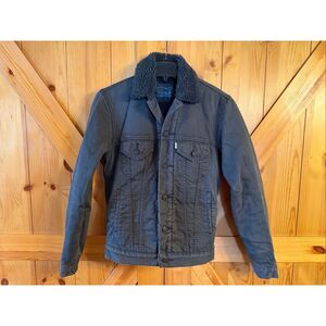 Levi's Women's Original Sherpa Lined Trucker Jean Jacket Black Size XS (6744)